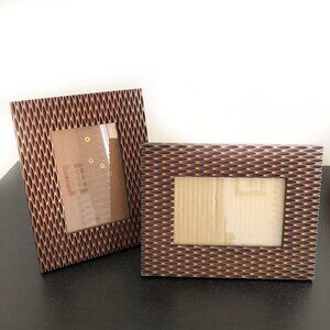 Crate and Barrel Set of 2 Wooden Pictures Frames for 5.5 x 3.5 Photos